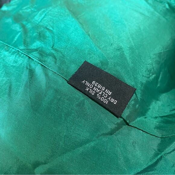 Teri Jon Rickie freeman Emerald Green 100% silk wrap Dress size 4 ruffle formal - Picture 9 of 13